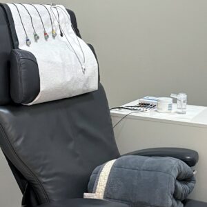 Zero gravity chair in client session room inside Cereset Fergus Falls.