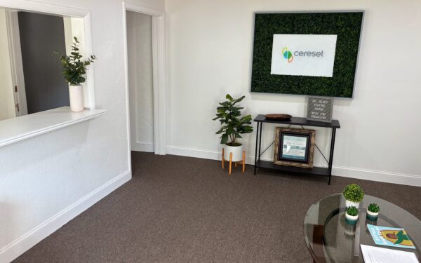 client lobby with Cereset sign