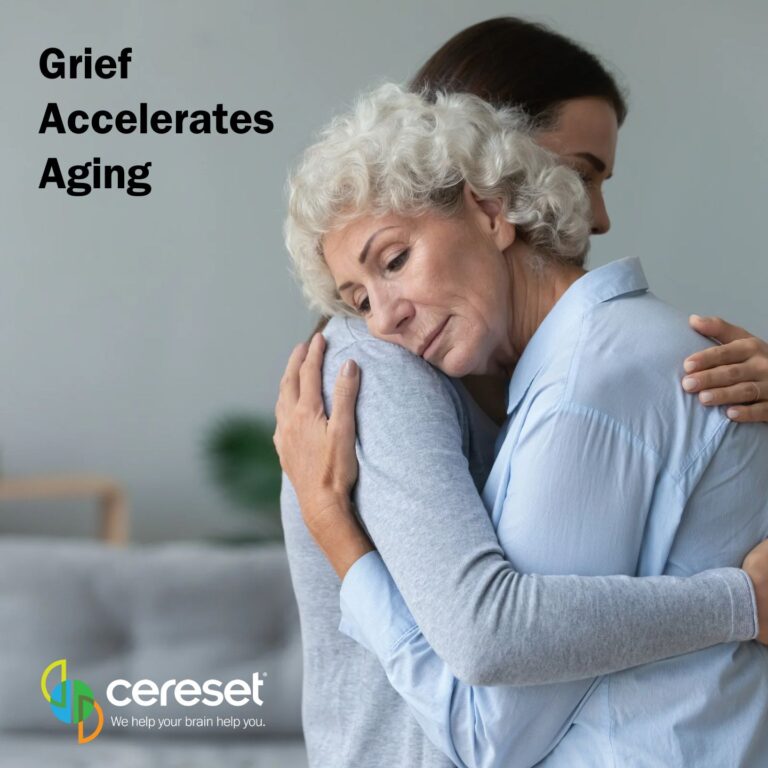 younger person hugging older person experiencing grief and aging