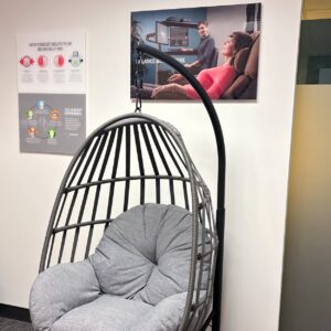 lobby with comfortable chair and signs for Cereset Albuquerque